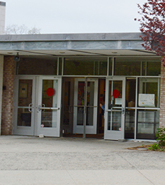 Front view of school building
