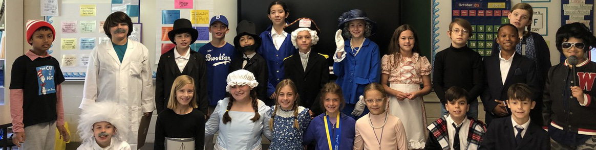 Biography day - students dressed as historical figures
